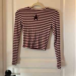 Striped Long Sleeve Top - Red and White (No boundaries)